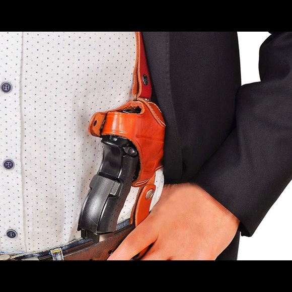 Leather Shoulder Holster Fit Glock 19 23 26 27 32 - Picture 6 of 6